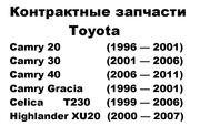  Toyota Camry Highlander Celica Gracia запчасти из США и Японии 