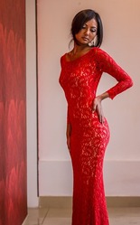 Красное платье в пол из красивейшего кружева в наличии!  