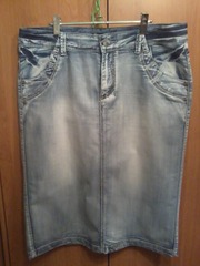 Женские джинсовая юбка и брюки 54 размер